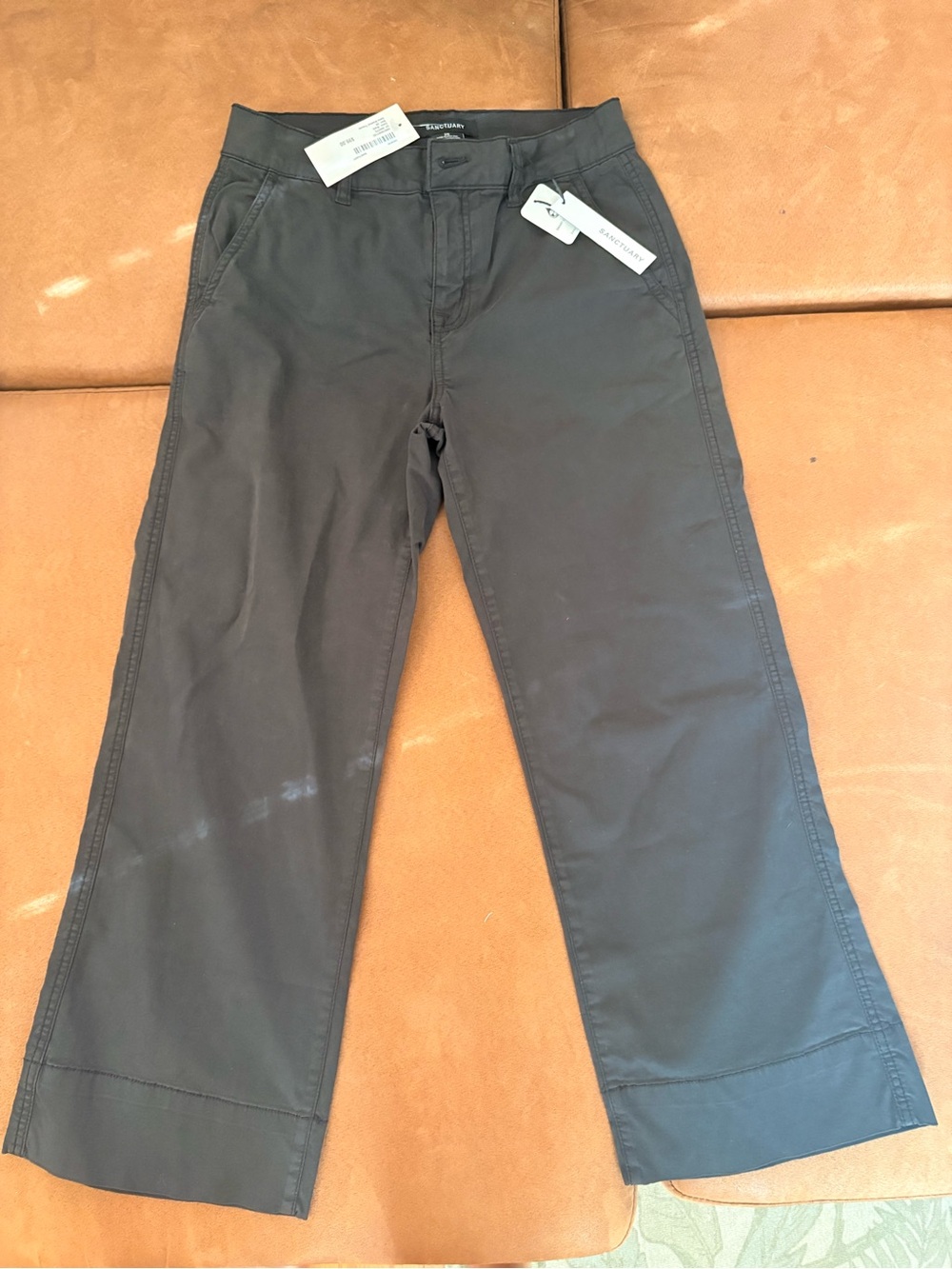 Sanctuary Delta Washed Black Wide Leg Trousers Size 26 NWT